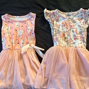 Limited Too Pink Floral & Bunny Tulle Skirt Kids Dresses - 2 Pack Age 4T